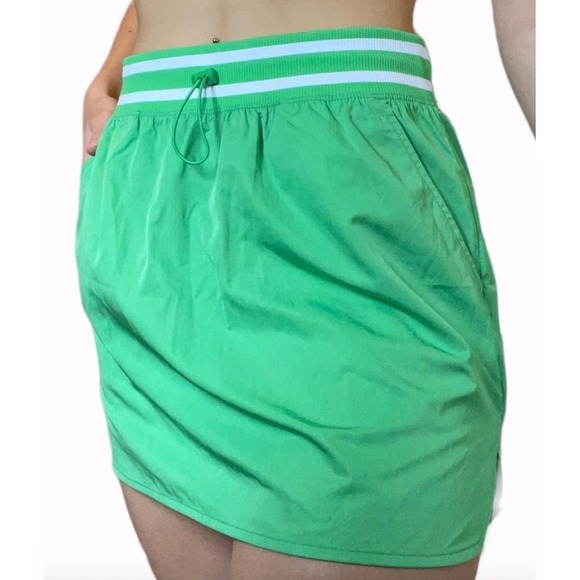aerie Pants - OFFLINE by Aerie Women's Green Athletic Mini Skirt White Stripe Drawstring Sz S